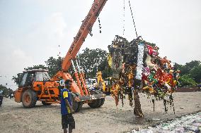 Durga Idol Immersion In Kolkata, India