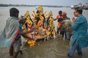 Durga Idol Immersion In Kolkata, India