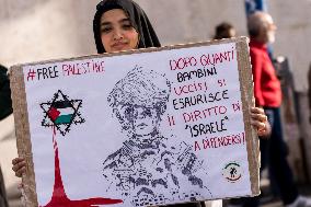 Protest In Support Of Palestinians In Rome