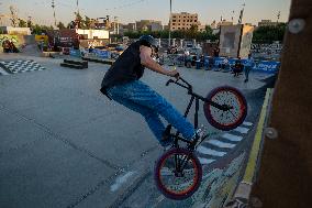 Freestyle Bicycle Competition In Tehran, Iran