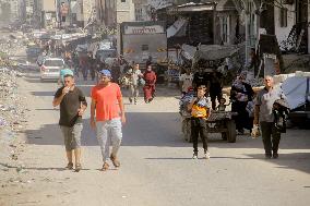 Displaced Palestinians Evacuated Jabalia - Gaza Strip