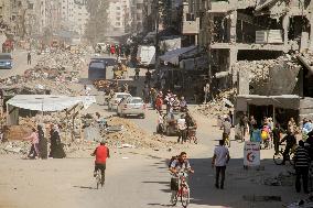 Displaced Palestinians Evacuated Jabalia - Gaza Strip