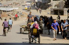 Displaced Palestinians Evacuated Jabalia - Gaza Strip