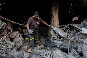 Aftermath Of Israeli Strike On Beirut Kills 22