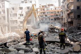 Aftermath Of Israeli Strike On Beirut Kills 22