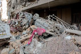 Aftermath Of Israeli Strike On Beirut Kills 22