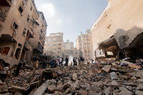 Aftermath Of Israeli Strike On Beirut Kills 22