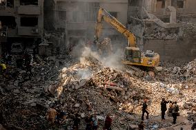 Aftermath Of Israeli Strike On Beirut Kills 22