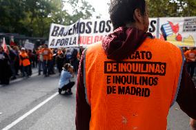 Demonstration To Denounce Rent Prices - Madrid