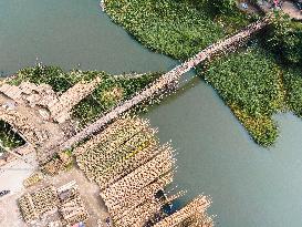 Bamboo Bridge In Dhaka Bangladesh