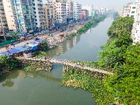 Bamboo Bridge In Dhaka Bangladesh