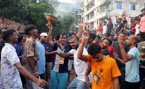 Hindu Devotees Carry An Idol Of Hindu Goddess Durga