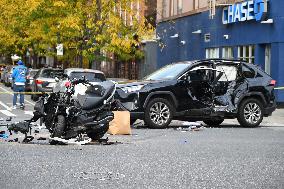 Two People Killed And One Person Injured In Vehicle Vs. Motorcycle Accident In Manhattan New York