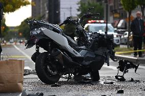 Two People Killed And One Person Injured In Vehicle Vs. Motorcycle Accident In Manhattan New York