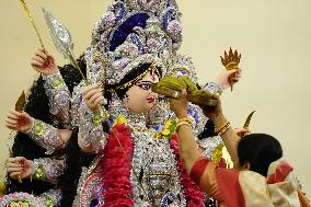 Sindoor Khela Celebration At Durga Puja Festival - Ajmer