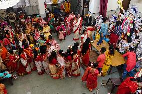 Sindoor Khela Celebration At Durga Puja Festival - Ajmer