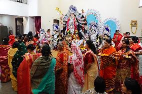 Sindoor Khela Celebration At Durga Puja Festival - Ajmer