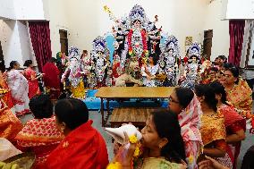 Sindoor Khela Celebration At Durga Puja Festival - Ajmer