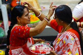 Sindoor Khela Celebration At Durga Puja Festival - Ajmer