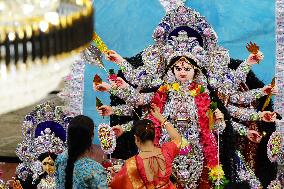 Sindoor Khela Celebration At Durga Puja Festival - Ajmer