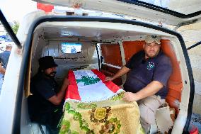 Funeral of victims killed in an Israeli airstrike in Baissariye - Lebanon