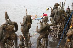 Durga Idol Immersion On The Last Day Of Durga Puja Festival In India