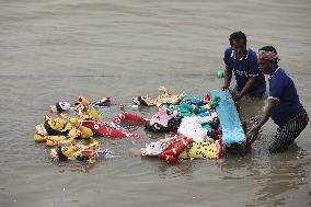 Durga Idol Immersion On The Last Day Of Durga Puja Festival In India