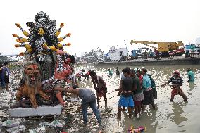 Durga Idol Immersion On The Last Day Of Durga Puja Festival In India