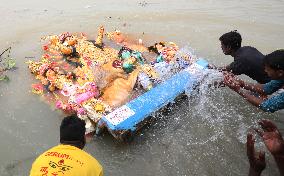 Durga Idol Immersion On The Last Day Of Durga Puja Festival In India