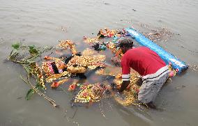 Durga Idol Immersion On The Last Day Of Durga Puja Festival In India