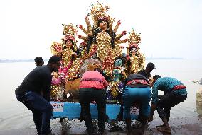 Durga Idol Immersion On The Last Day Of Durga Puja Festival In India