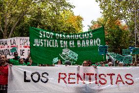 Demonstration In Madrid To Denounce Rent Prices