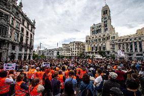 Demonstration In Madrid To Denounce Rent Prices