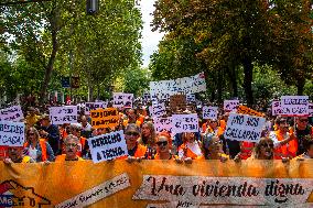 Demonstration In Madrid To Denounce Rent Prices