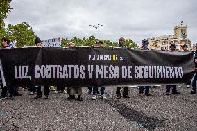 Demonstration In Madrid To Denounce Rent Prices