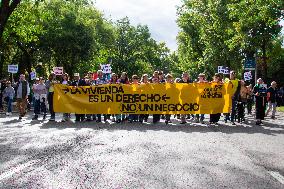 Demonstration In Madrid To Denounce Rent Prices