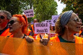 Demonstration In Madrid To Denounce Rent Prices