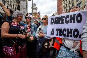 Demonstration In Madrid To Denounce Rent Prices