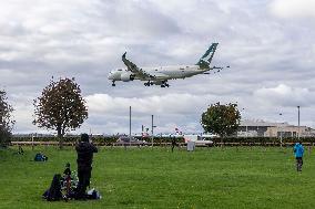 Cathay Pacific Airbus A350 Landing