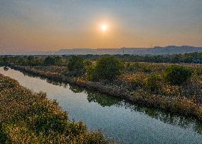 Qiachuan Wetland in The Yellow River in Weinan