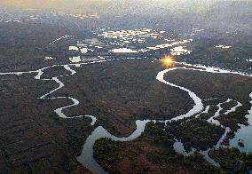 Qiachuan Wetland in The Yellow River in Weinan