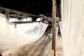 Villagers Dry Noodles at Farm Houses in Fuzhou