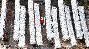 Villagers Dry Noodles at Farm Houses in Fuzhou