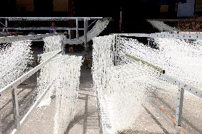 Villagers Dry Noodles at Farm Houses in Fuzhou