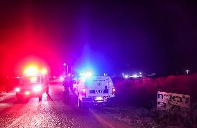 Israeli Security Forces Near The Site Of A Hezbollah's Drone Attack  - Israel