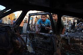 Aftermath of Israeli Airstrike in Gaza, Palestine