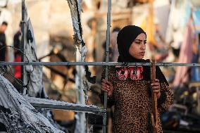 Aftermath of Israeli Airstrike in Gaza, Palestine