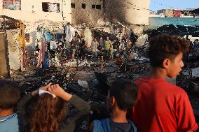 Aftermath of Israeli Airstrike in Gaza, Palestine