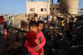 Aftermath of Israeli Airstrike in Gaza, Palestine