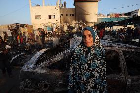 Aftermath of Israeli Airstrike in Gaza, Palestine